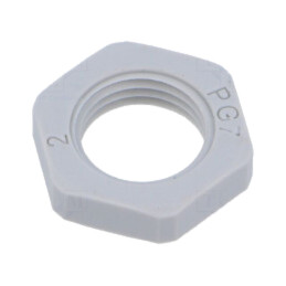 Piuliţă; PG7; poliamidă 6; 19mm; gri deschis; Filet: PG; KMK-PA-OB