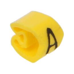 Markere; Marcaj: A; 2,5÷5mm; PVC; galbenă; -30÷80°C; prin orificiu