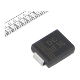 Diodă: redresoare; SMD; 400V; 3A; 50ns; SMC; Ufmax: 1,3V; Ifsm: 100A