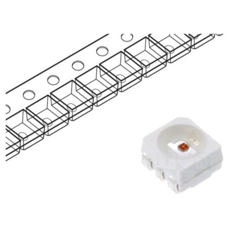 LED; galbenă; SMD; 3528,PLCC4; 1800÷2300mcd; 1,6÷2,6VDC; 120°; 60mA