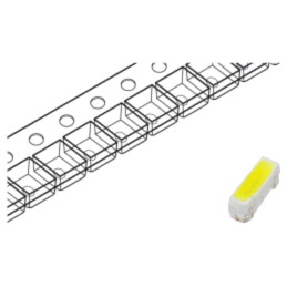 LED; albă; SMD; PLCC2; 2000÷2700mcd; 2,6÷3,6VDC; 3x1x1,25mm; 120°