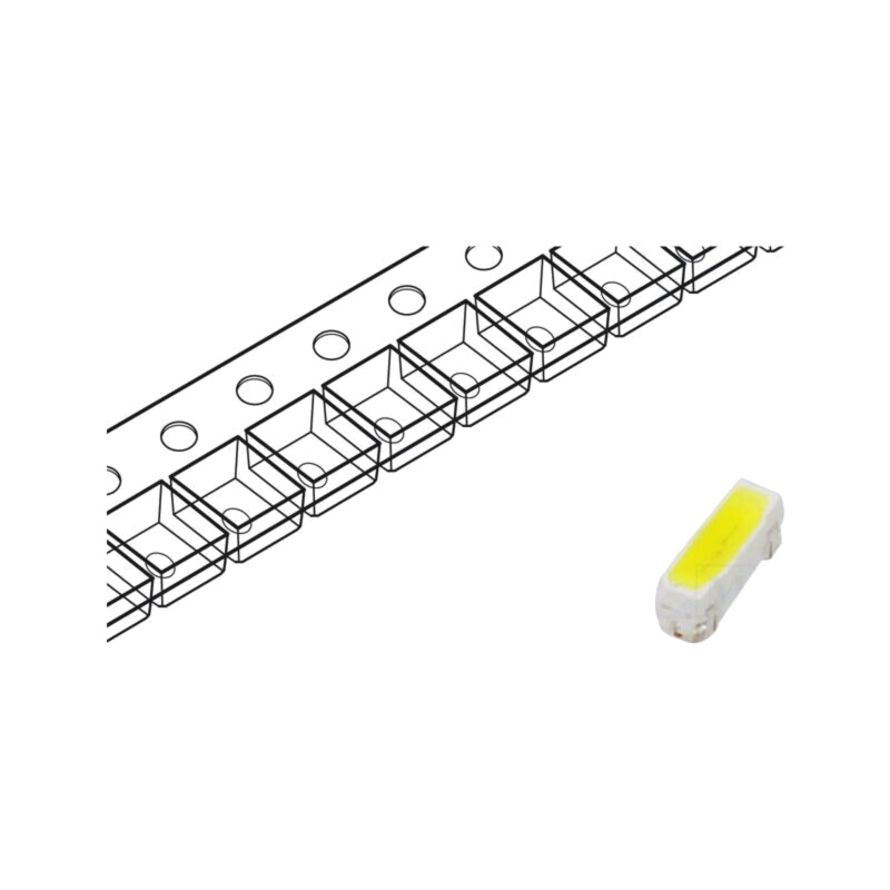 LED; albă; SMD; PLCC2; 2000÷2700mcd; 2,6÷3,6VDC; 3x1x1,25mm; 120° LED; albă; SMD; PLCC2; 2000÷2700mcd; 2,6÷3,6VDC; 3x1x1,25mm; 120°