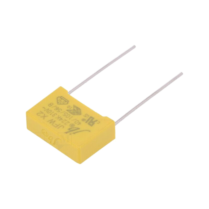 Condensator: cu polipropilenă; antiperturbaţii,X2; 220nF; 310VAC Condensator: cu polipropilenă; antiperturbaţii,X2; 220nF; 310VAC