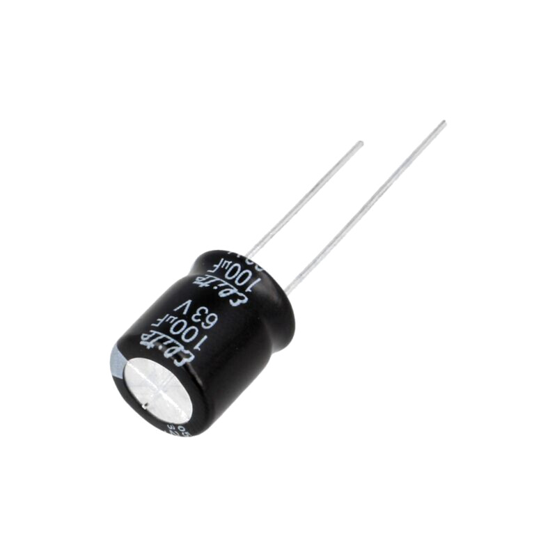 Condensator: electrolitic; THT; 100uF; 63VDC; Ø10x12,5mm; ±20% Condensator: electrolitic; THT; 100uF; 63VDC; Ø10x12,5mm; ±20%