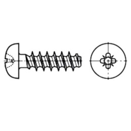 Şurub; pt.plastic; 1,8x4; Cap: cap rotund; Pozidriv; PZ0; oţel; zinc