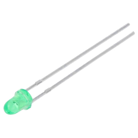 LED; verde; 3mm; 500÷1200mcd; 20°; 1,8÷2,6VDC; Nr.term: 2; -40÷85°C