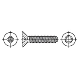 Şurub; 5x12; Cap: îngropat; Pozidriv; PZ2; oţel; zinc; Øcap: 9,2mm