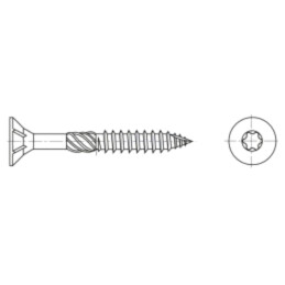 Şurub; pt.lemn; 5x50; Cap: îngropat; Torx®; TX25; oţel călit; zinc
