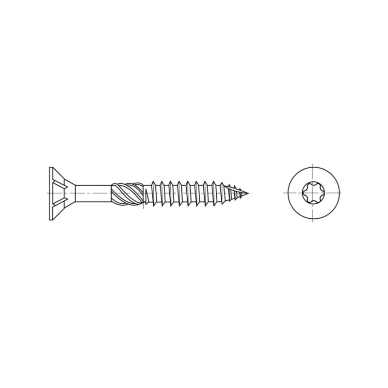 Şurub; pt.lemn; 5x50; Cap: îngropat; Torx®; TX25; oţel călit; zinc Şurub; pt.lemn; 5x50; Cap: îngropat; Torx®; TX25; oţel călit; zinc