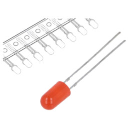 LED; roşie; 5mm; 100÷150mcd; 30°; Parte frontală: convex; Nr.term: 2