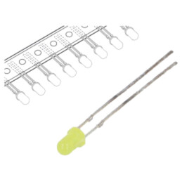 LED; galbenă; 3mm; 10÷20(typ)-30mcd; 30°; Parte frontală: convex