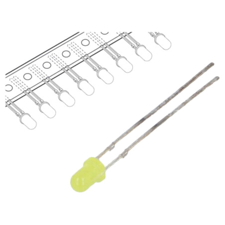 LED; galbenă; 3mm; 10÷20(typ)-30mcd; 30°; Parte frontală: convex