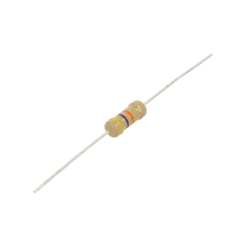 Rezistor: carbon; THT; 47kΩ; 1W; ±5%; Ø0,7x25mm; Ø5x12mm; axial Rezistor: carbon; THT; 47kΩ; 1W; ±5%; Ø0,7x25mm; Ø5x12mm; axial