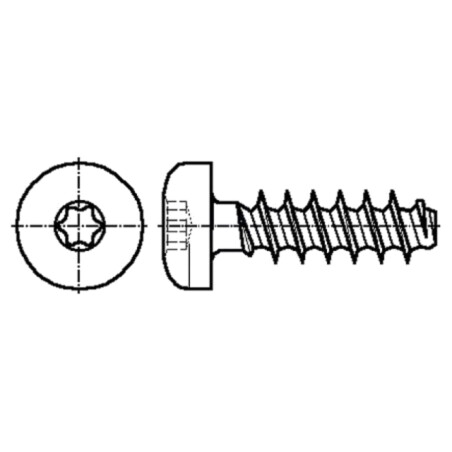 Şurub; pt.plastic; 3,5x8; Cap: cap rotund; Torx® PLUS; 15IP; oţel