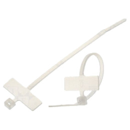 Colier de strângere; cu etichetă; L: 100mm; W: 2,5mm; naturală
