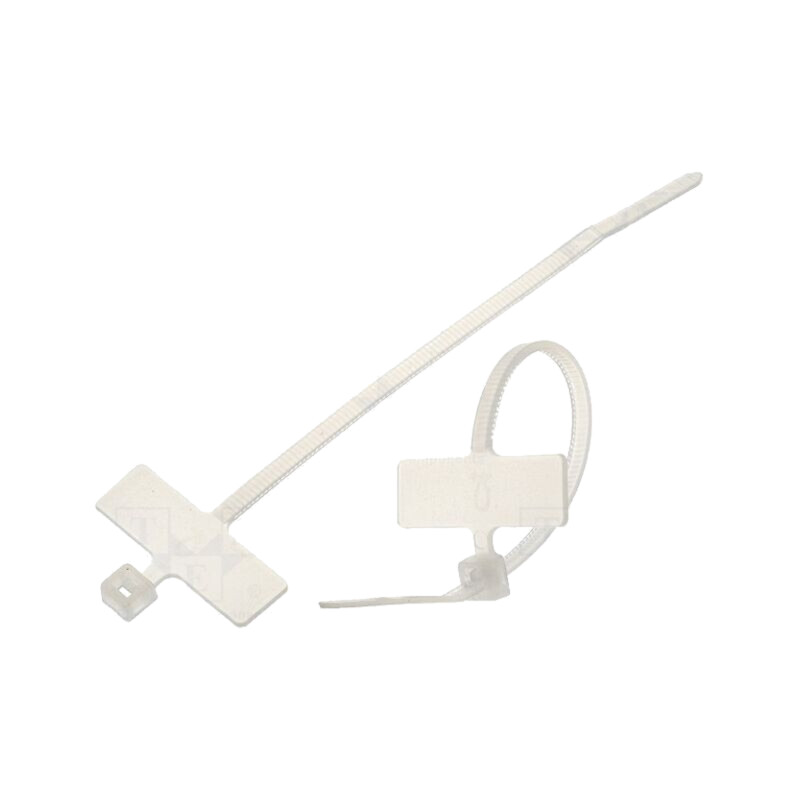 Colier de strângere; cu etichetă; L: 100mm; W: 2,5mm; naturală Colier de strângere; cu etichetă; L: 100mm; W: 2,5mm; naturală