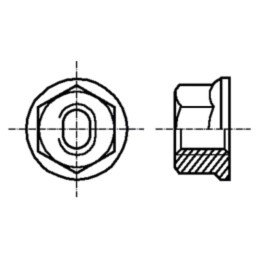 Piuliţă; cu flanşă; hexagonală; M6; 1; oţel; Acoperire: zinc; 10mm