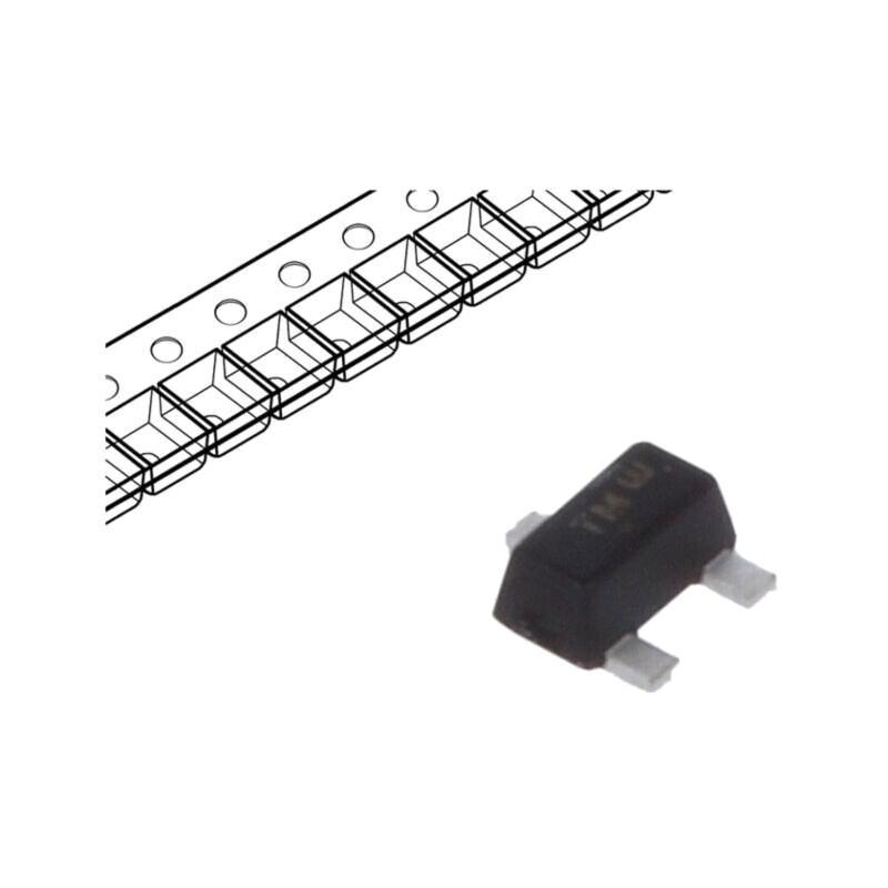 Tranzistor: P-MOSFET; unipolar; -20V; -0,76A; 313mW; SC89 Tranzistor: P-MOSFET; unipolar; -20V; -0,76A; 313mW; SC89