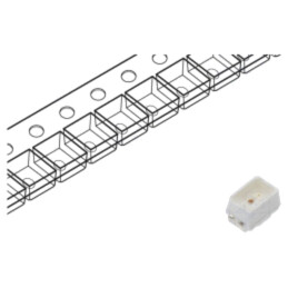 LED; galbenă; SMD; 2214,PLCC2; 450÷650mcd; 1,6÷2,4VDC; 130°; 20mA
