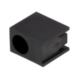 Carcasă diodă LED; 3mm; poliamidă; în unghi; neagră; UL94V-2