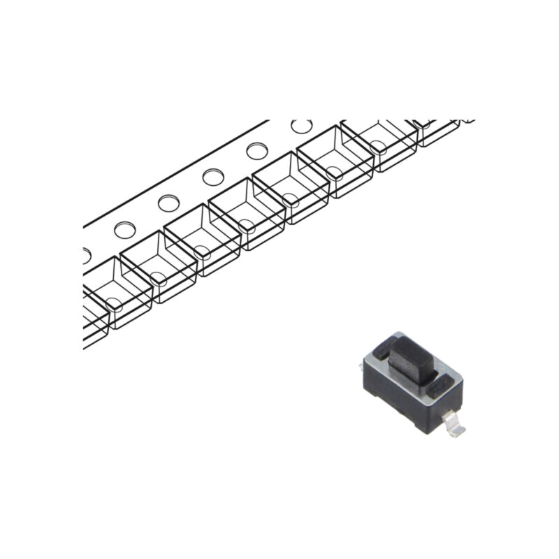 Microîntrerupător TACT; SPST; Poz: 2; 0,05A/12VDC; SMT; 1,27N; 5mm Microîntrerupător TACT; SPST; Poz: 2; 0,05A/12VDC; SMT; 1,27N; 5mm