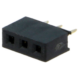 Conector: şiruri pini; soclu; mamă; PIN: 3; drept; THT; 2mm; 1x3