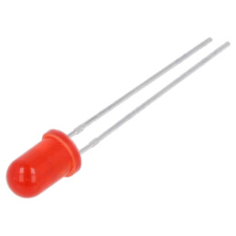 LED; roşie; 5mm; 250÷600mcd; 45°; 1,8÷2,6VDC; Nr.term: 2; -40÷85°C