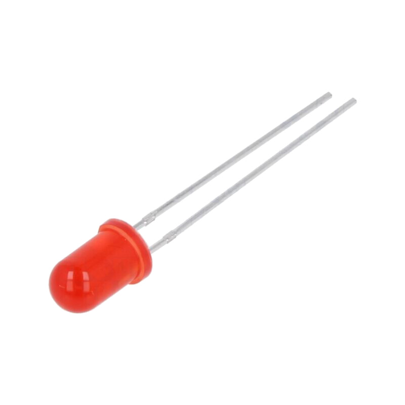LED; roşie; 5mm; 250÷600mcd; 45°; 1,8÷2,6VDC; Nr.term: 2; -40÷85°C LED; roşie; 5mm; 250÷600mcd; 45°; 1,8÷2,6VDC; Nr.term: 2; -40÷85°C