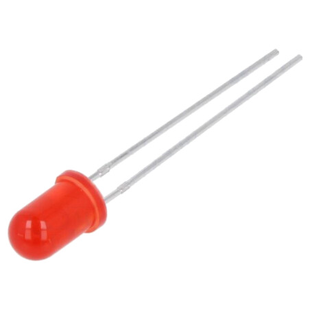 LED; roşie; 5mm; 250÷600mcd; 45°; 1,8÷2,6VDC; Nr.term: 2; -40÷85°C