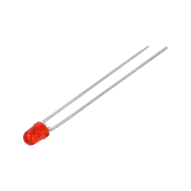 LED; roşie; 3mm; 8,7÷29mcd; 45°; Parte frontală: convex; 2÷2,6VDC LED; roşie; 3mm; 8,7÷29mcd; 45°; Parte frontală: convex; 2÷2,6VDC
