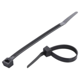 Colier de strângere; L: 150mm; W: 7,6mm; neagră; poliamidă; 533N