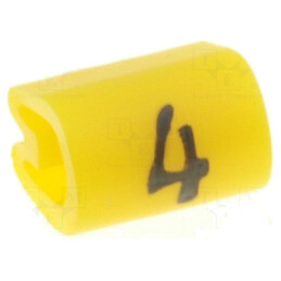 Markere; Marcaj: 4; 2,5÷4mm; PVC; galbenă; -45÷70°C; prin orificiu
