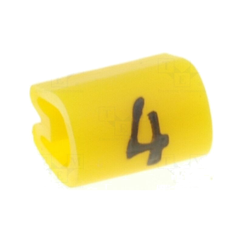 Markere; Marcaj: 4; 2,5÷4mm; PVC; galbenă; -45÷70°C; prin orificiu Markere; Marcaj: 4; 2,5÷4mm; PVC; galbenă; -45÷70°C; prin orificiu