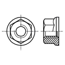 Piuliţă; cu flanşă; hexagonală; M4; 0,7; oţel; Acoperire: zinc; 7mm