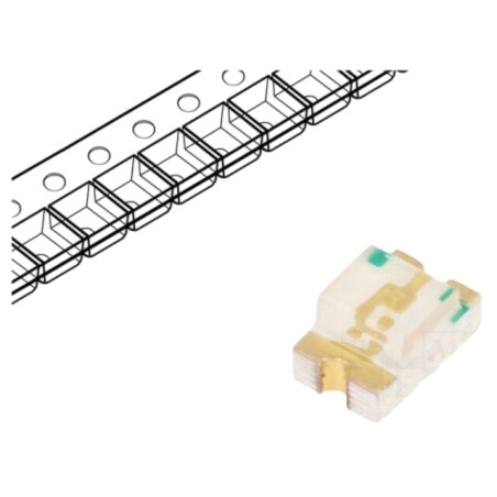 LED; verde; SMD; 0805; 300÷600mcd; 2,6÷3,6VDC; 2x1,25x1,1mm; 120°