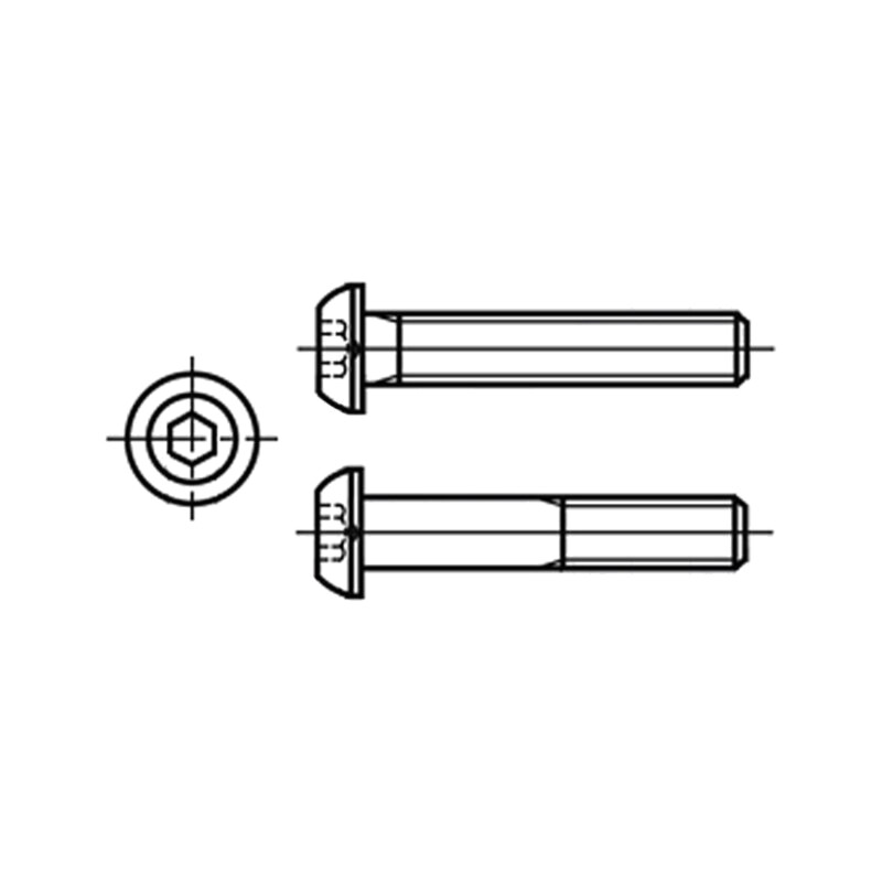 Şurub; M4x20; 0,7; Cap: buton; imbus; HEX 2,5mm; oțel inoxidabil A2 Şurub; M4x20; 0,7; Cap: buton; imbus; HEX 2,5mm; oțel inoxidabil A2