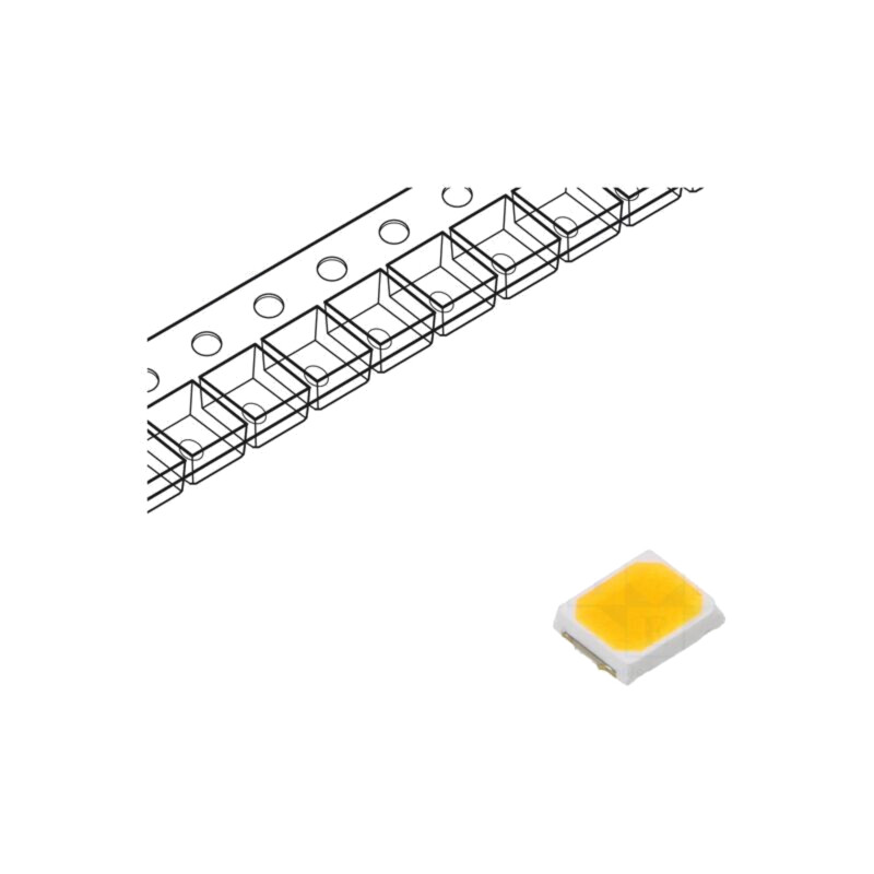 LED; alb cald; SMD; 2835; 22÷28lm; 120°; 60mA; 2,8÷3,3VDC
