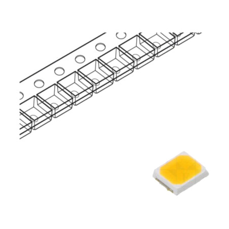 LED; alb cald; SMD; 2835; 22÷28lm; 120°; 60mA; 2,8÷3,3VDC