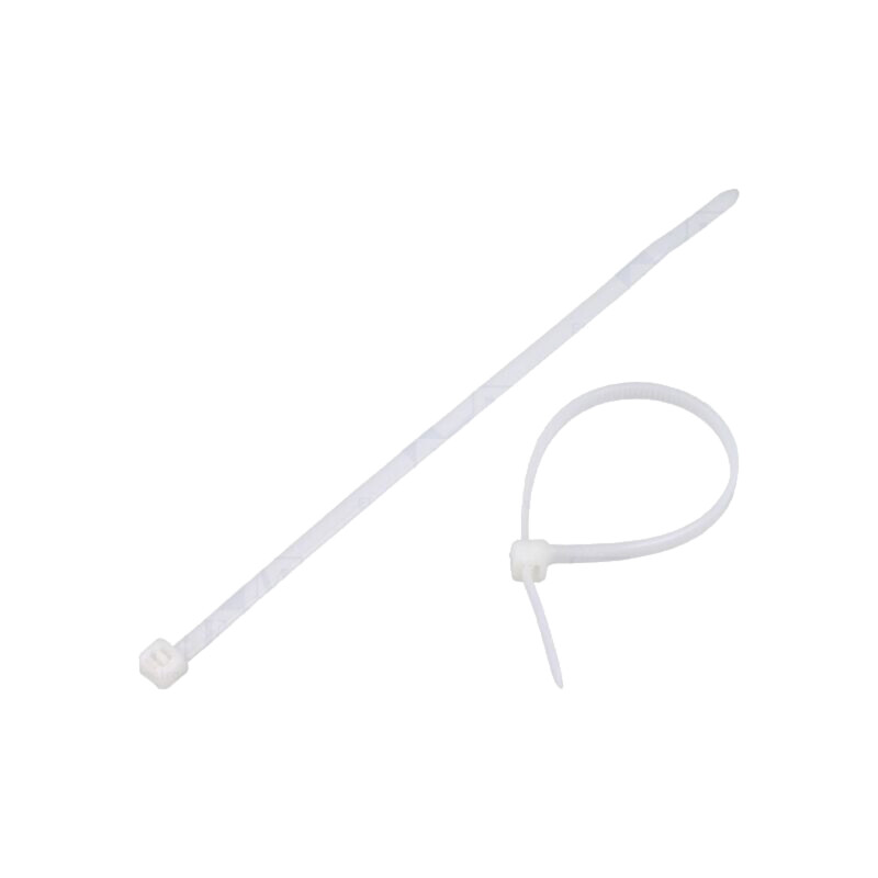 Cable tie; lumiscent; L: 150mm; W: 3.6mm; white; polyamide