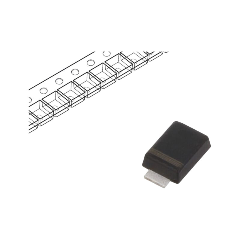 Diodă: redresoare; SMD; 1kV; 2A; SMA flat; Ufmax: 1,1V; Ifsm: 60A Diodă: redresoare; SMD; 1kV; 2A; SMA flat; Ufmax: 1,1V; Ifsm: 60A