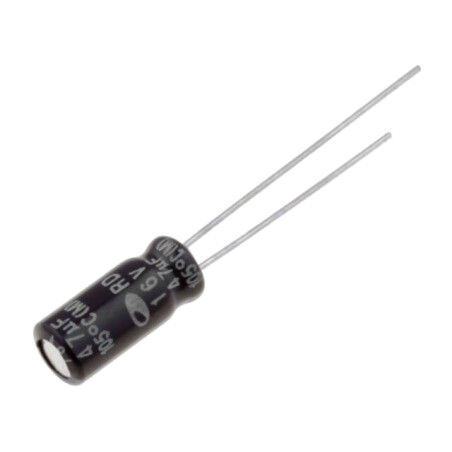 Condensator: electrolitic; THT; 47uF; 16VDC; Ø5x11mm; Raster: 2mm