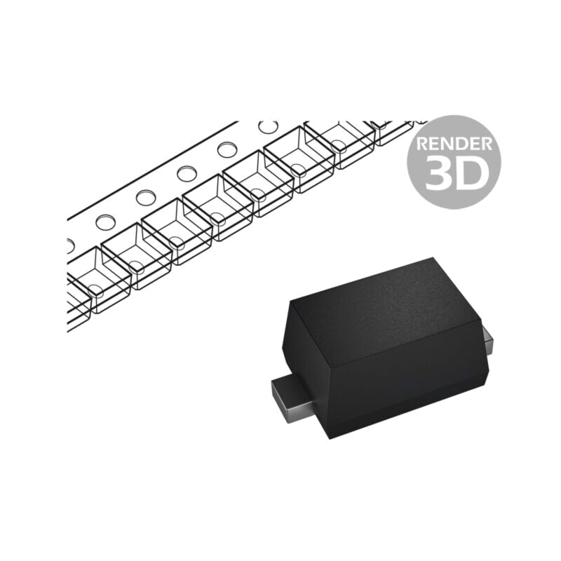 Diodă: comutaţie; SMD; 100V; 0,2A; 6ns; SOD523; Ufmax: 1,25V; Ir: 30uA Diodă: comutaţie; SMD; 100V; 0,2A; 6ns; SOD523; Ufmax: 1,25V; Ir: 30uA