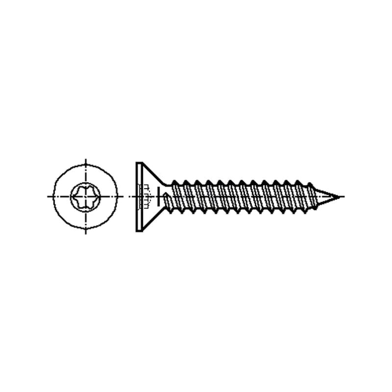 Şurub; 2,9x25; Cap: îngropat; Torx®; TX10; ISO 14586C Şurub; 2,9x25; Cap: îngropat; Torx®; TX10; ISO 14586C