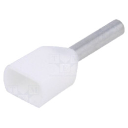 Vârf: tub de capăt; izolată,dublă; cupru; 0,5mm2; 8mm; cositorit