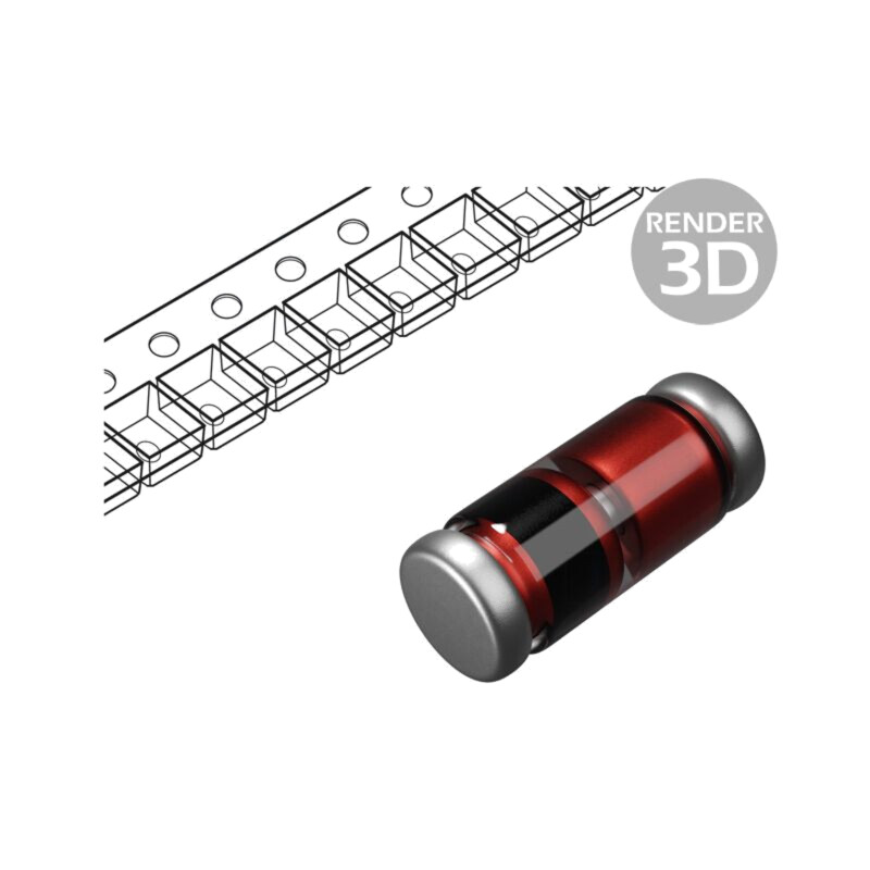 Diodă: Zener; 0,5W; 10V; SMD; rolă,bandă; MiniMELF glass; 0,1uA Diodă: Zener; 0,5W; 10V; SMD; rolă,bandă; MiniMELF glass; 0,1uA