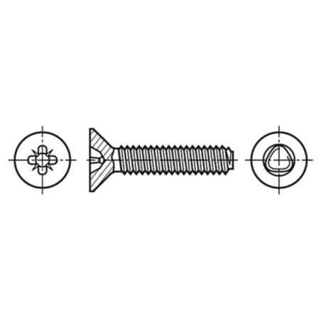 Şurub; 2,5x12; Cap: îngropat; Pozidriv; PZ1; oţel; zinc; Øcap: 4,7mm