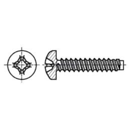 Şurub; pt.metal; 2,2x16; Cap: cap rotund; Phillips; PH1; oţel călit