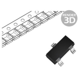 Tranzistor: NPN; bipolar; 50V; 0,2A; 0,15W; SOT23