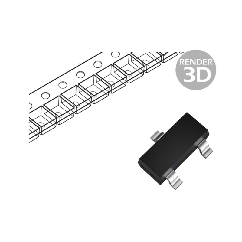 Tranzistor: NPN; bipolar; 50V; 0,2A; 0,15W; SOT23 Tranzistor: NPN; bipolar; 50V; 0,2A; 0,15W; SOT23
