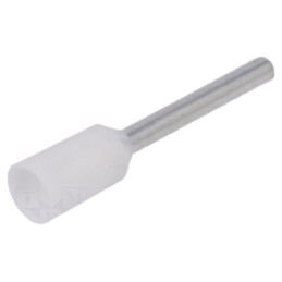 Vârf: tub de capăt; izolată; cupru; 0,5mm2; 10mm; cositorit; albă